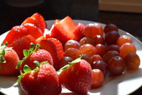 fresh grapes and strawberries