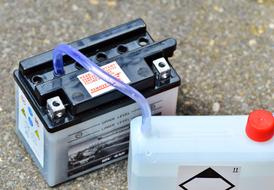 filling of Battery of Motorcycle