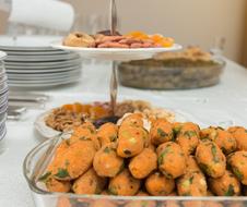 appetizer with greens on the table