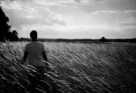 Man on Meadow at summer