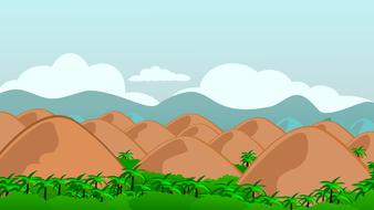 big mountains with plants