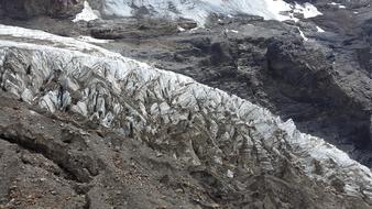 mud and snow in the mountains