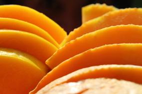 Closeup of sliced fruit