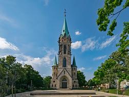 the building is a beautiful church view