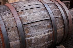 wooden old barrel