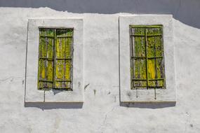 Windows of Wooden Aged house