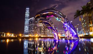 illuminated Buildings in night city