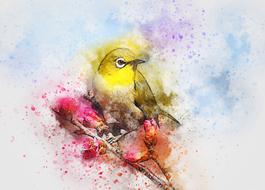 bird animal art abstract