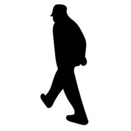 silhouette of a walking man on a white background