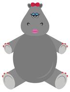 drawn cartoon hippo