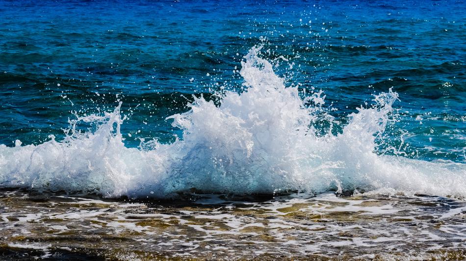 the beautiful waves off the shore
