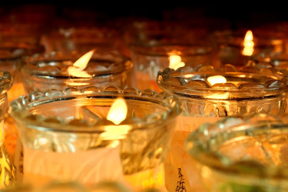 candle glass view