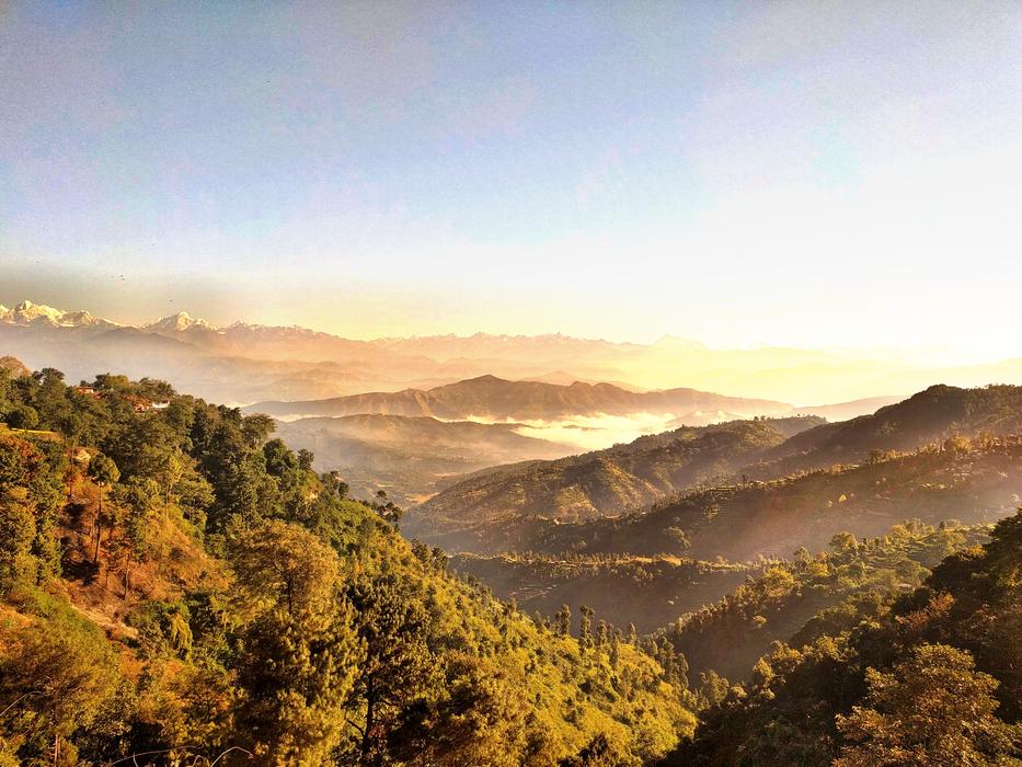 autumn landscape with clouds view