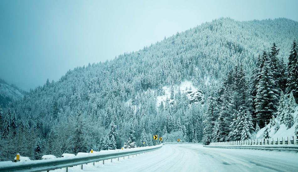 snowy mountain in winter