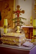 Church Casket Cross The Blessed