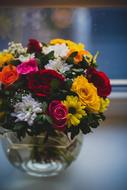 Colorful Flowers bouquet in vase