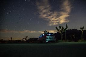 car Stars Clouds