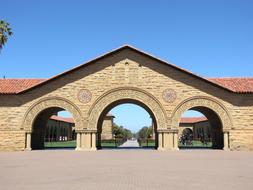 gates of the famous stanford university, in California