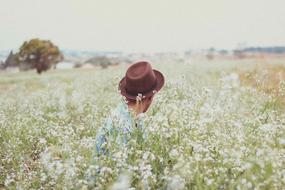 Flowers Field person hat