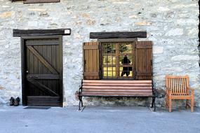 old House Door and Window facade