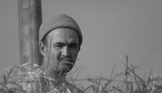 Person Man Face black and white