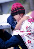 Kids in the colorful clothing, in Indonesia