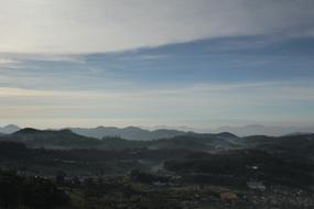 beautiful mountains in the clouds