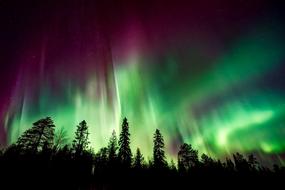 Aurora Borealis Northern Lights at night sky