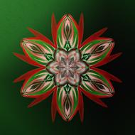 patterned flower on a green background