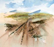 Watercolour Landscape Card