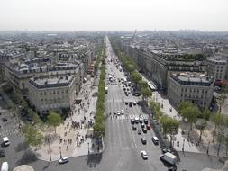 aerial view of the city and the street