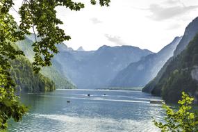 lake with mountains in the foliage