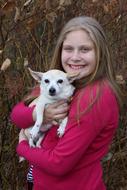Teen Girl and white dog