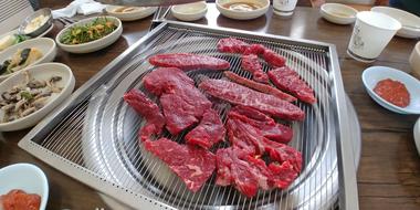 Juicy slices of grilled meat