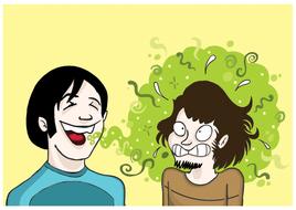 painted guy with a disgusting smell from the mouth