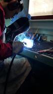 Welding industry worker