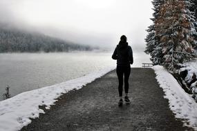 Running Training Beach Lake