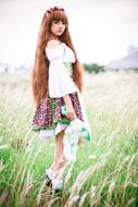 magnificent Girl Grass Green
