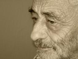 Portrait of old wrinkly man