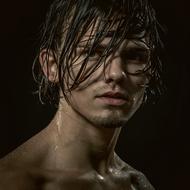 Portrait of Young Boy wet