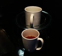 sweet coffee in a white mug