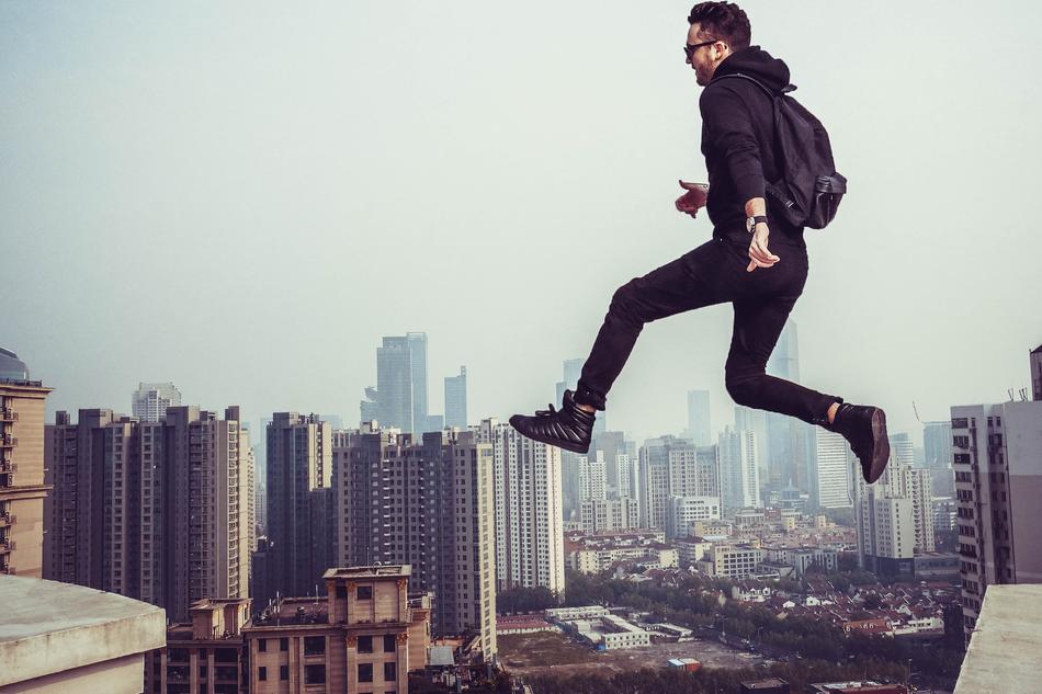 city Man Jumping