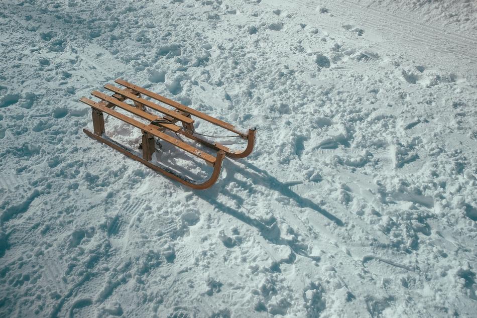 sled on snow