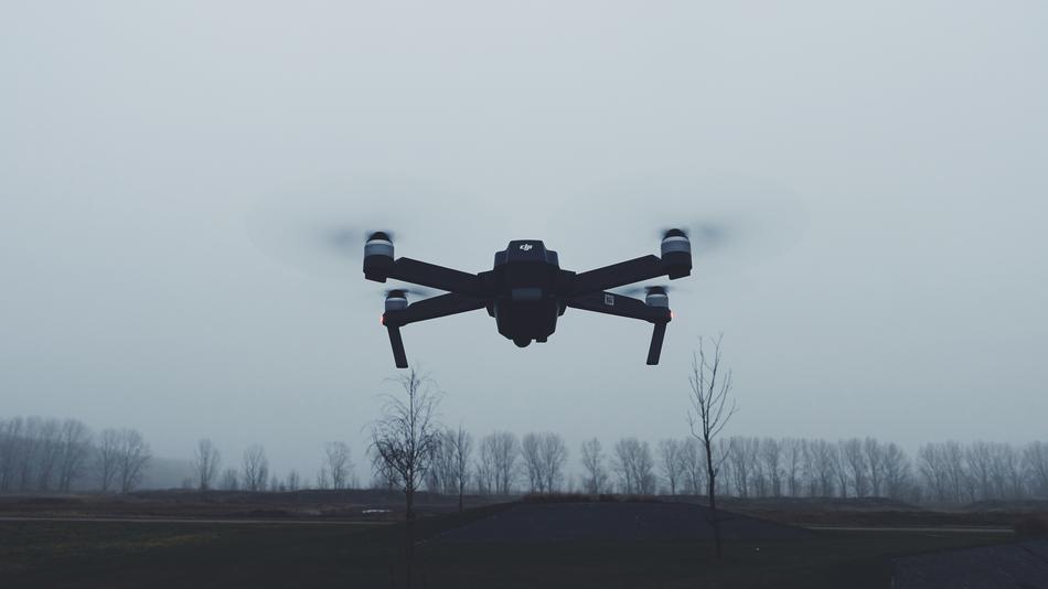 drone over the field