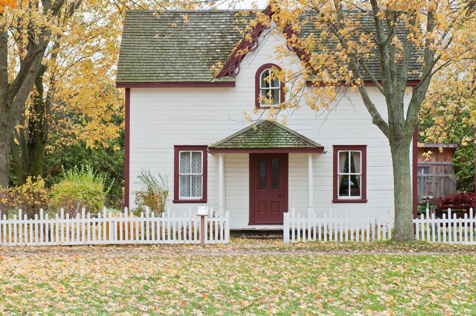 house in autumn forest
