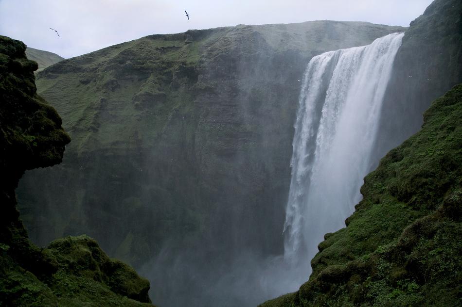 landscape of waterfall on Mountains