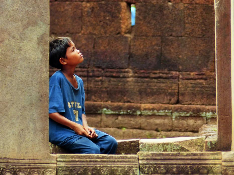 boy in sports uniform in cambodia