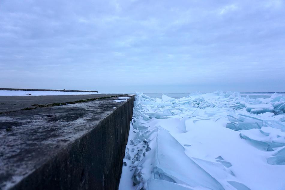 frozen Iced Lake at Winter