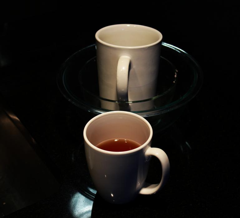 sweet coffee in a white mug