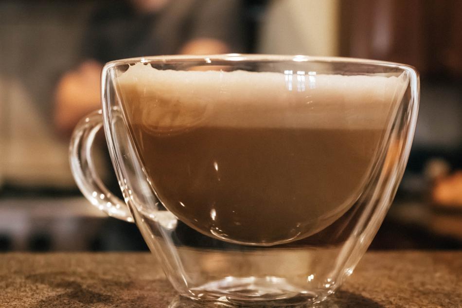sweet latte with foam